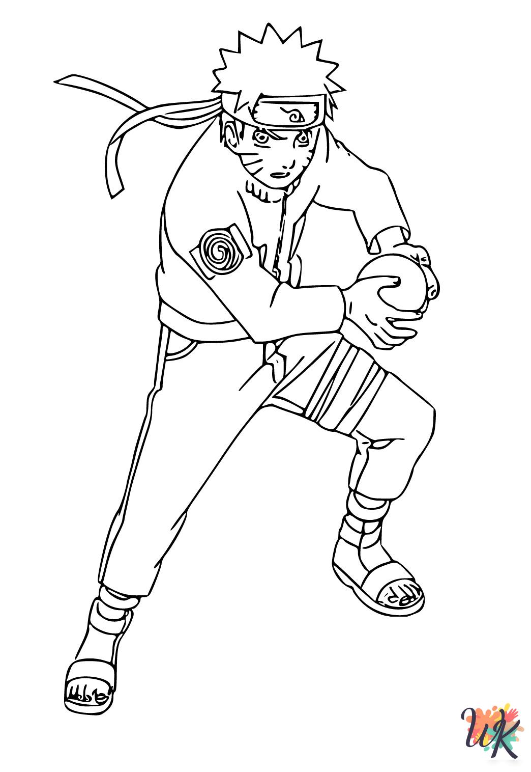 detailed Naruto coloring pages for adults