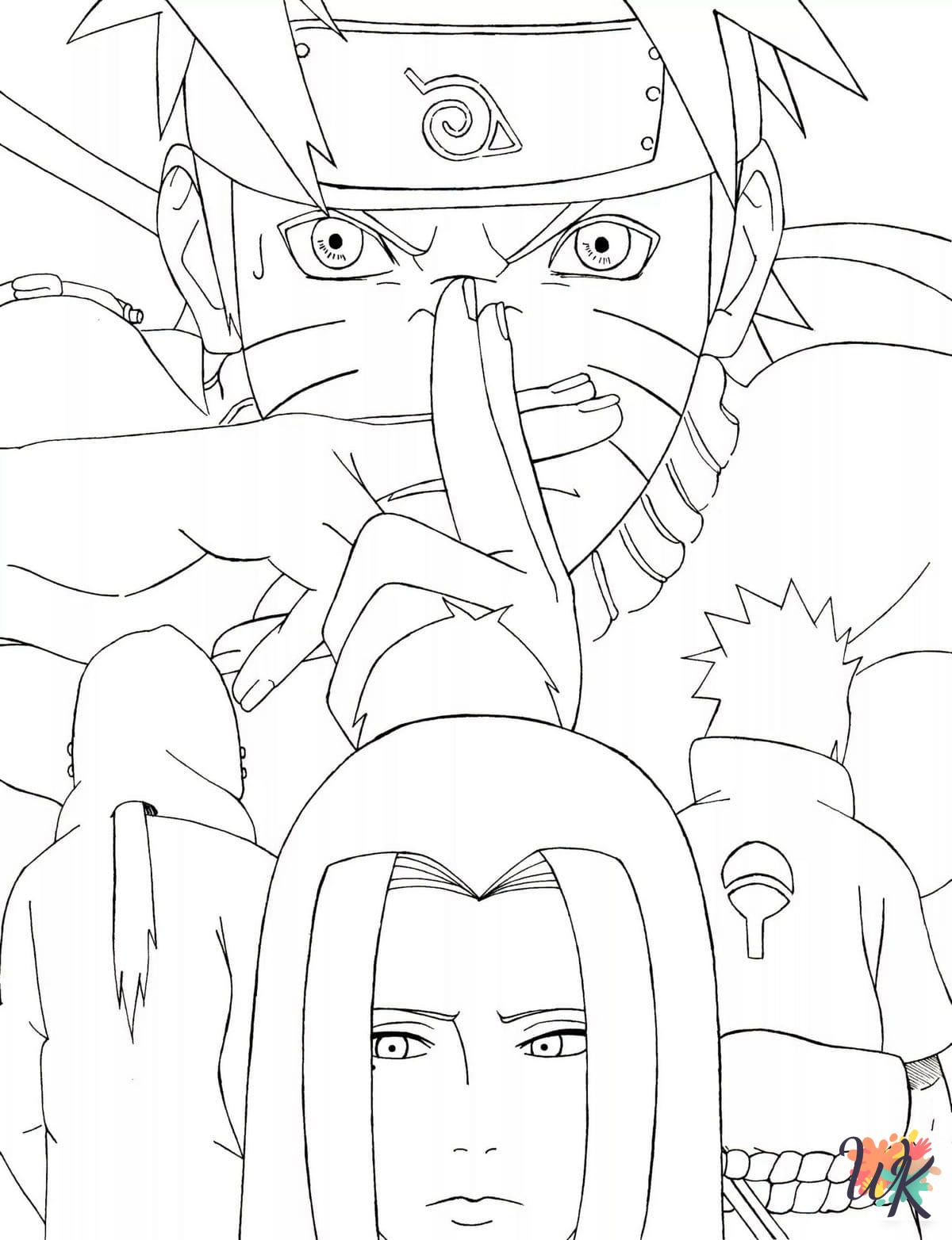 free printable Naruto coloring pages for adults