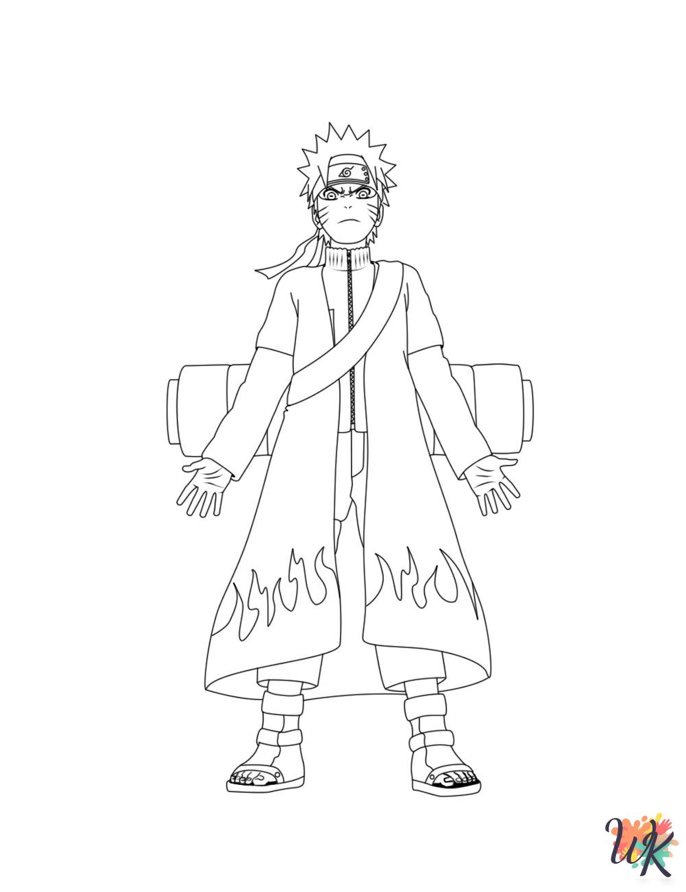 easy cute Naruto coloring pages
