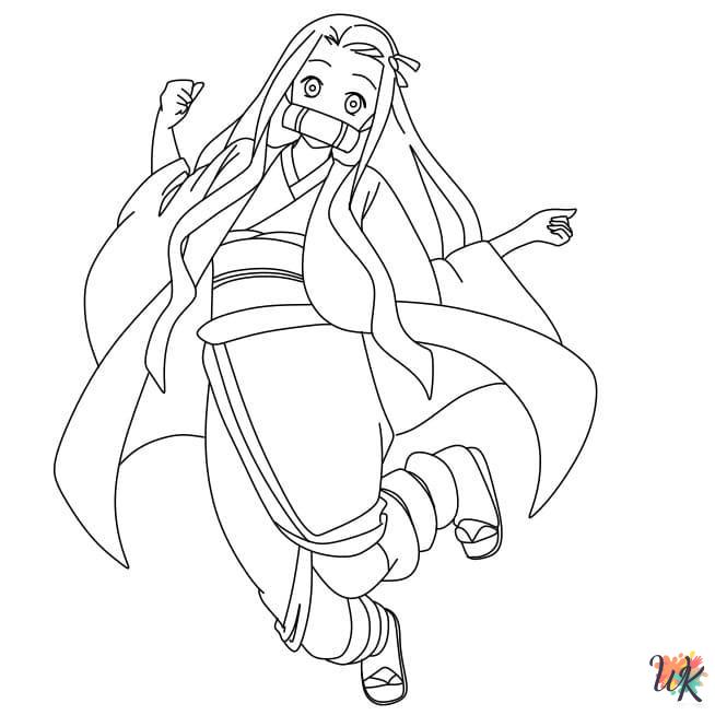 Nezuko coloring pages printable