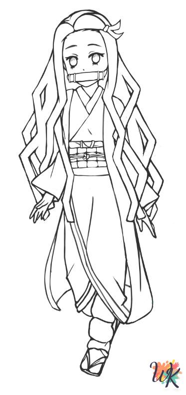 old-fashioned Nezuko coloring pages