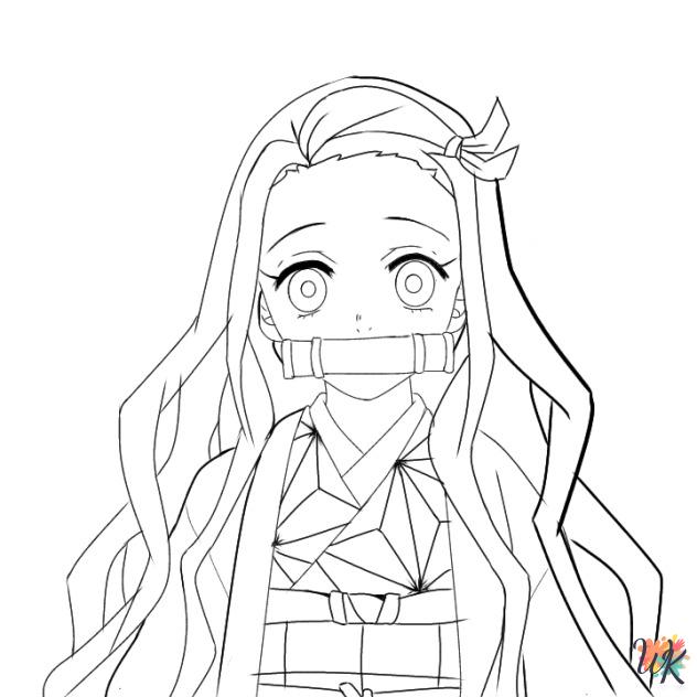 Nezuko coloring pages for adults pdf