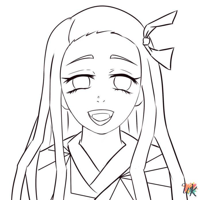 Nezuko coloring pages for adults