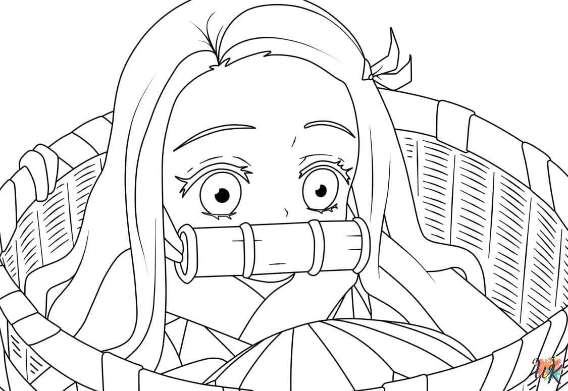 Nezuko decorations coloring pages