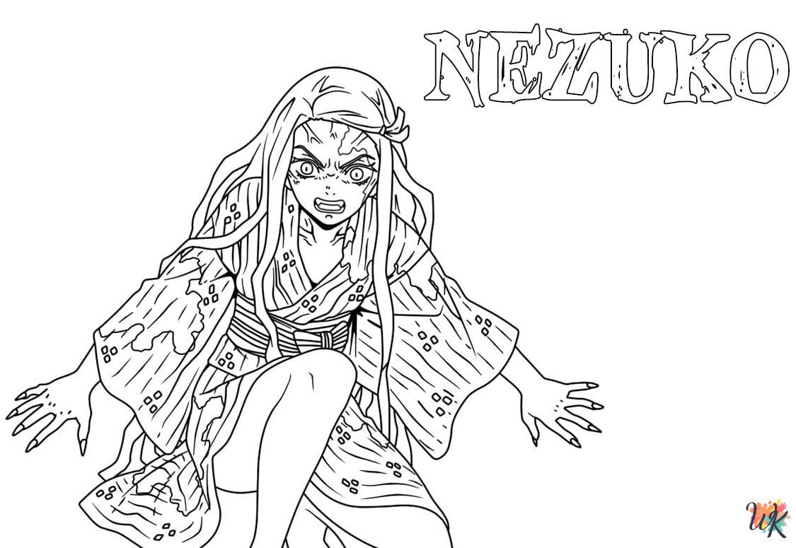 Nezuko ornaments coloring pages