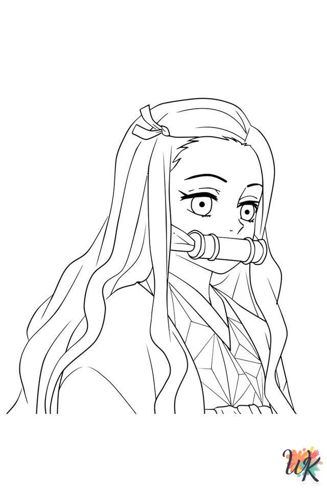 Nezuko coloring book pages