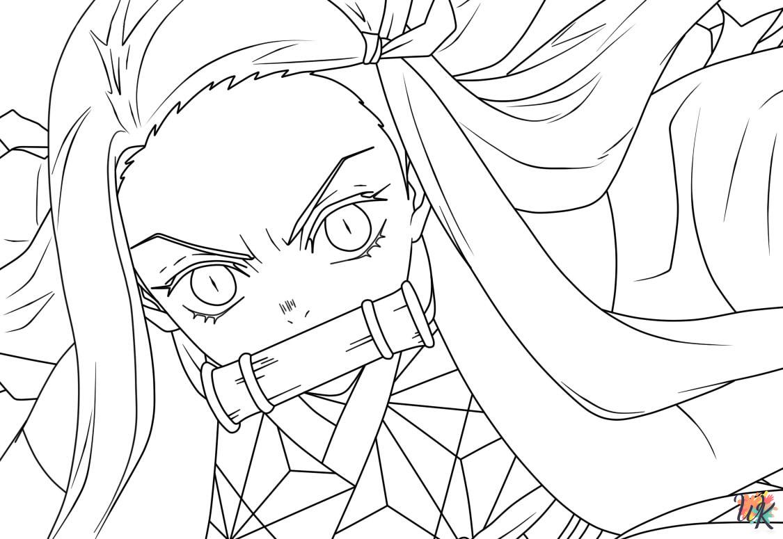 free Nezuko tree coloring pages