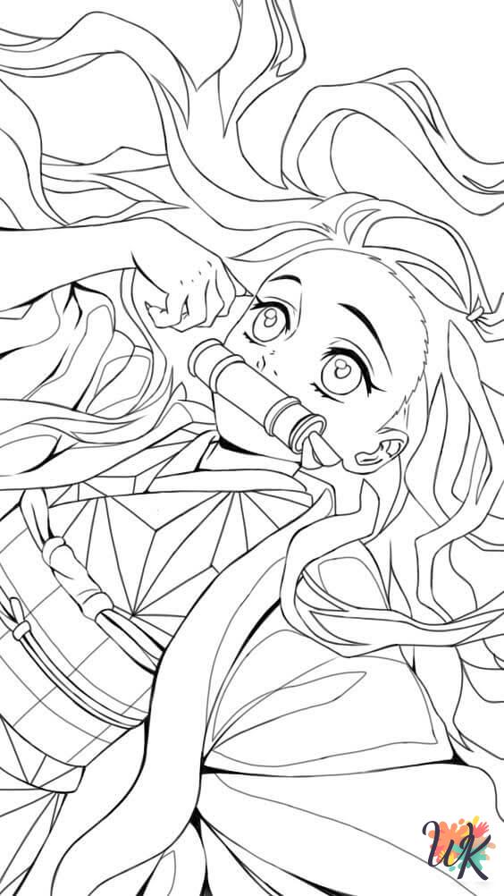 free Nezuko coloring pages for adults