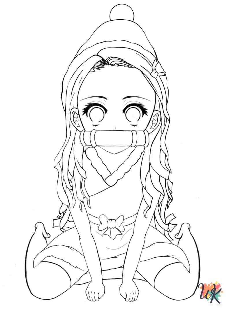 vintage Nezuko coloring pages