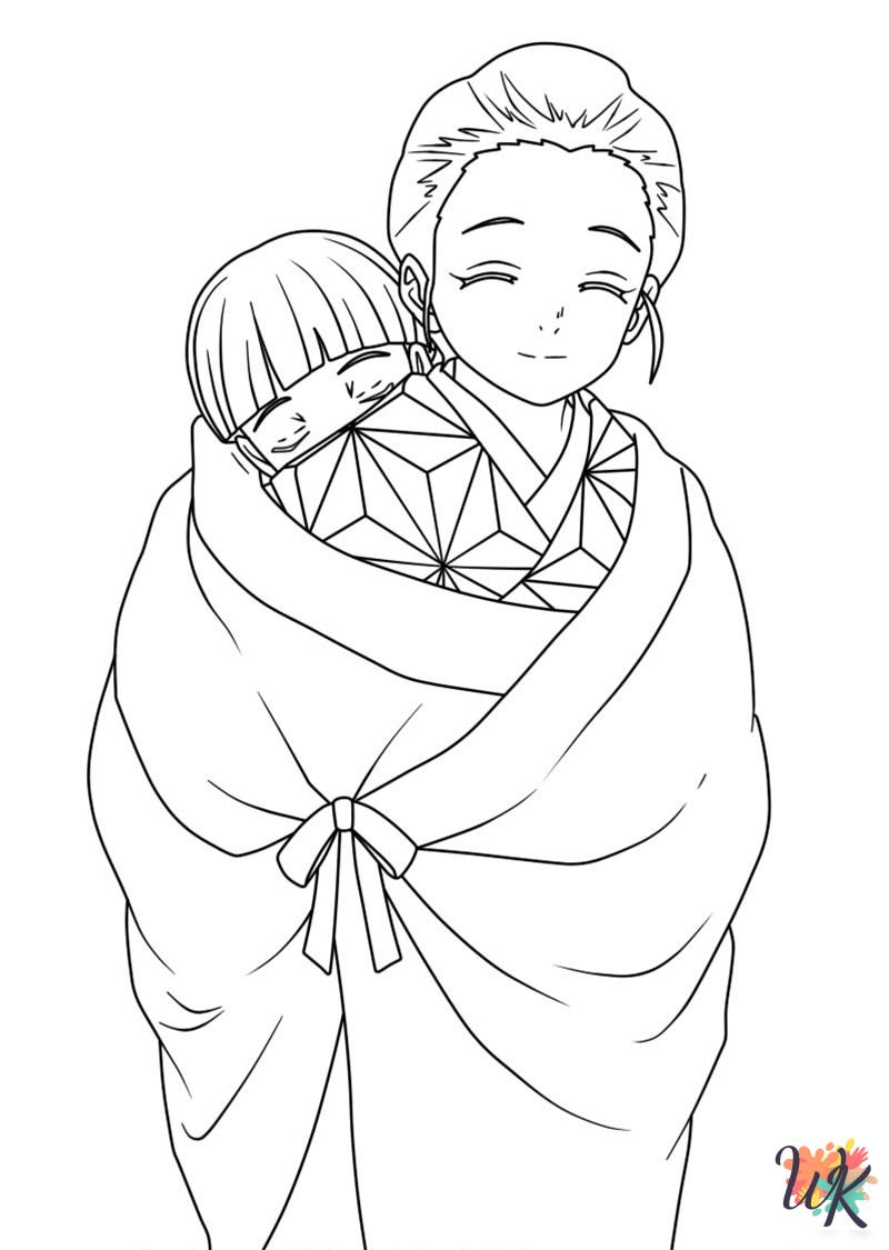 Nezuko coloring book pages