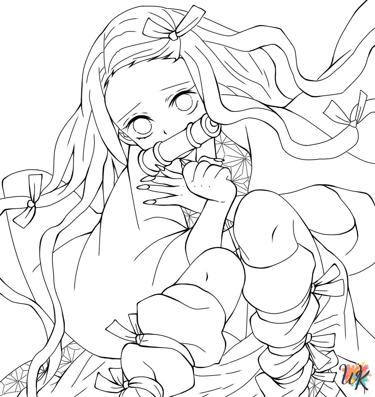 Nezuko coloring pages for kids