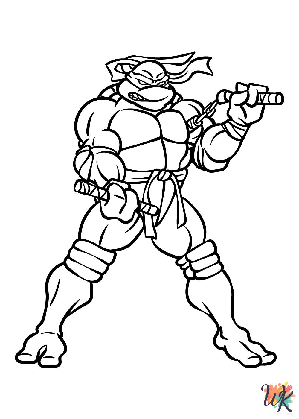 printable Ninja Turtles coloring pages for adults