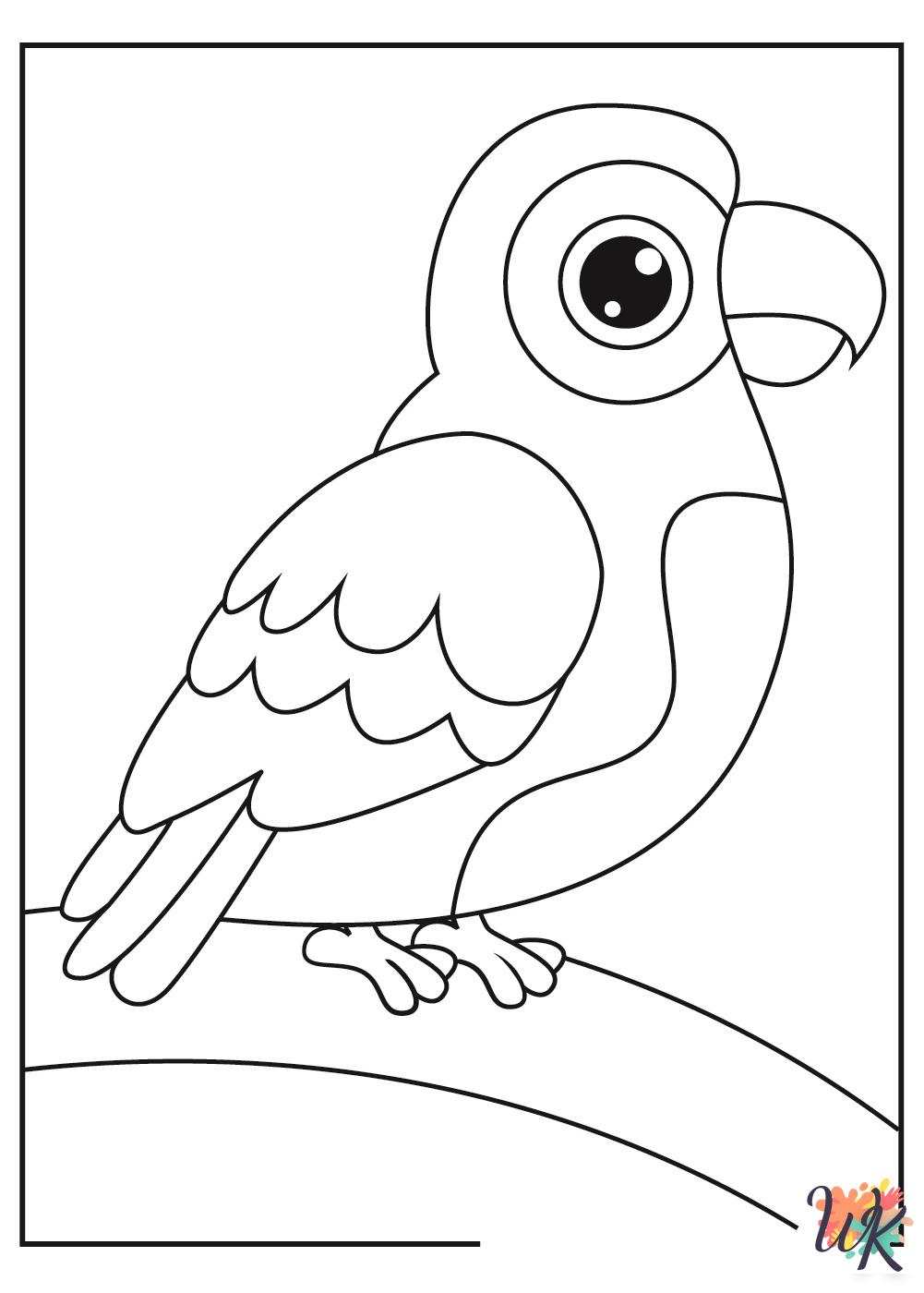 detailed Parrot coloring pages for adults