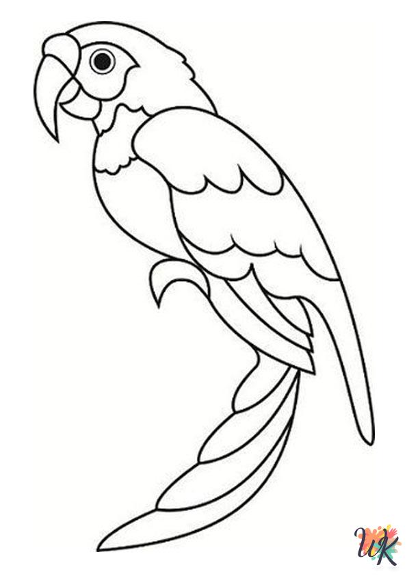 Parrot coloring pages for kids