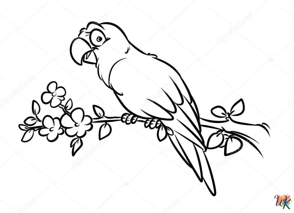 merry Parrot coloring pages