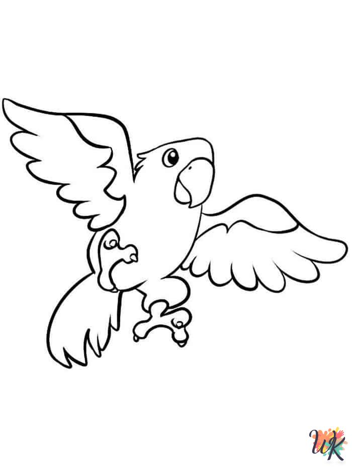 Parrot coloring pages for adults