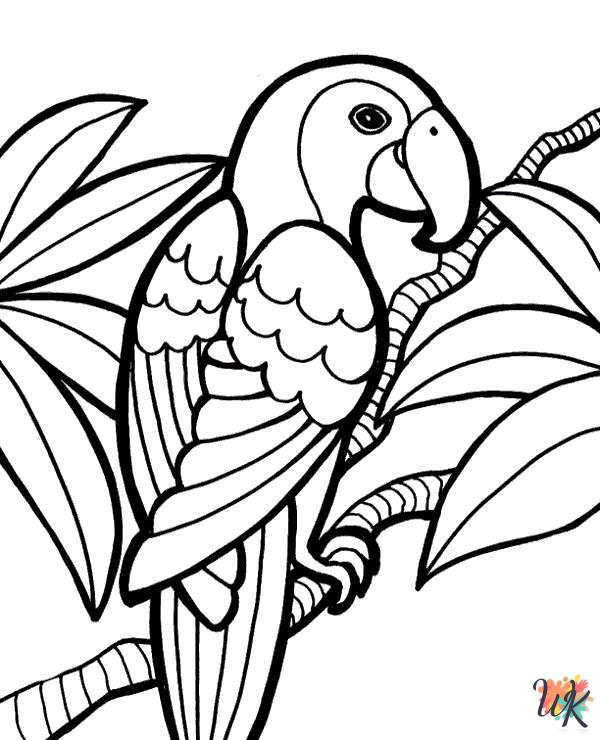 detailed Parrot coloring pages for adults 3