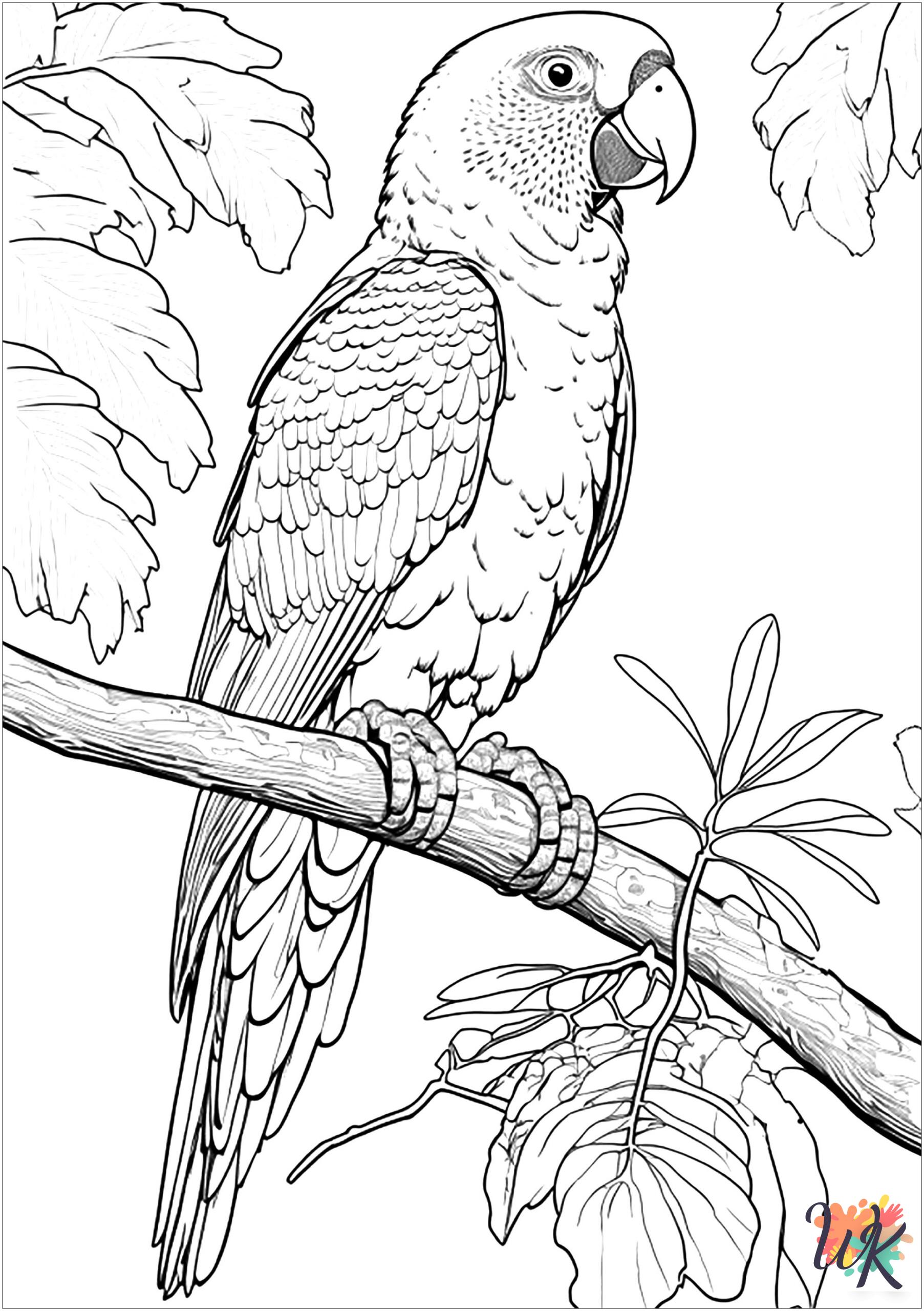 free Parrot tree coloring pages