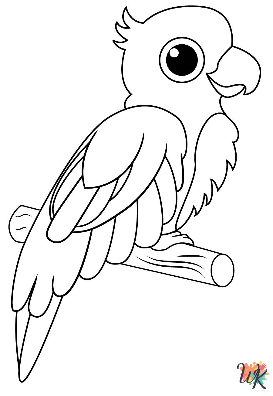 Parrot coloring pages for adults easy