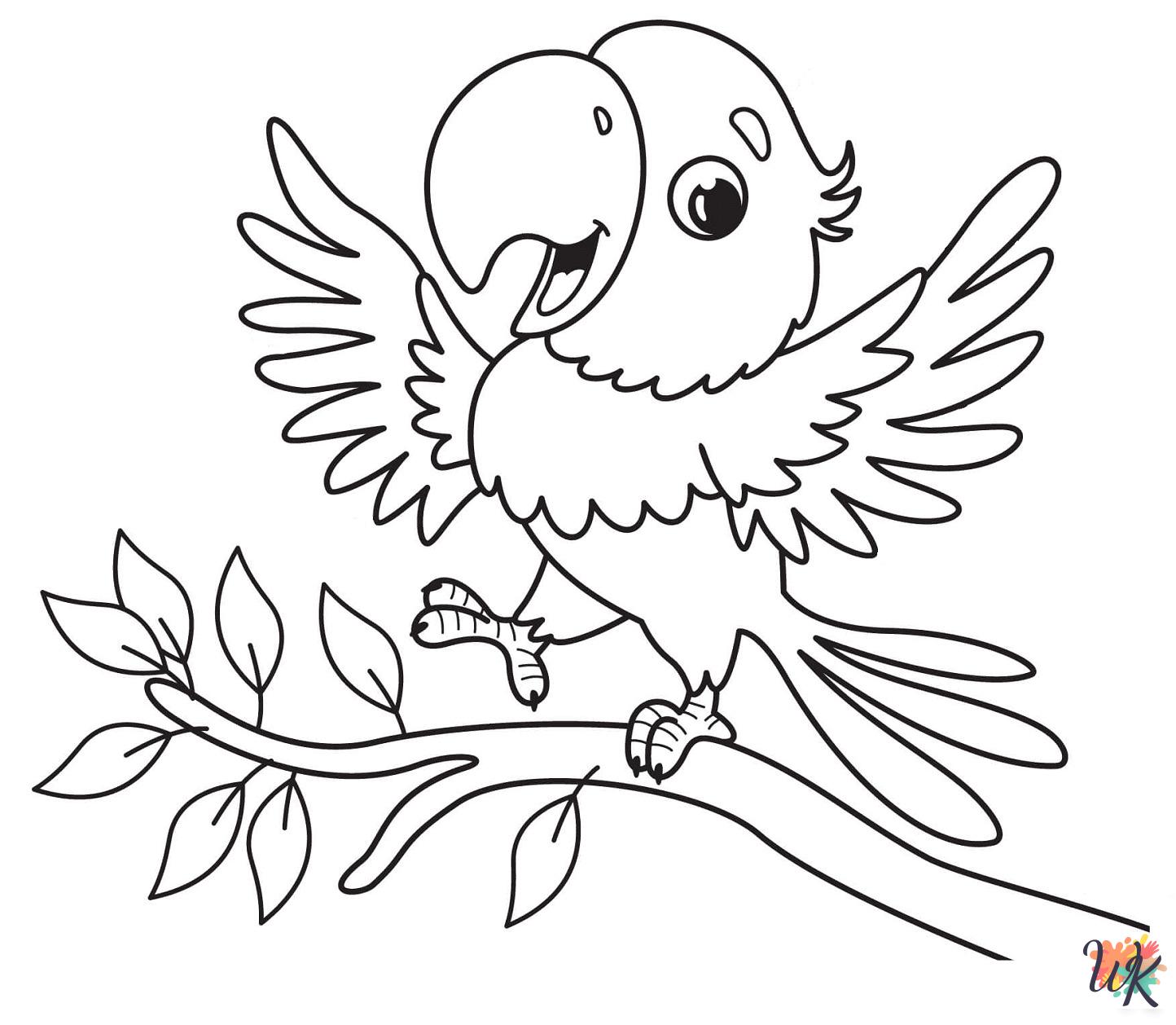 Parrot decorations coloring pages
