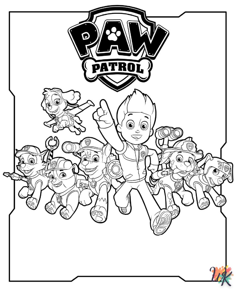 detailed Paw Patrol coloring pages for adults