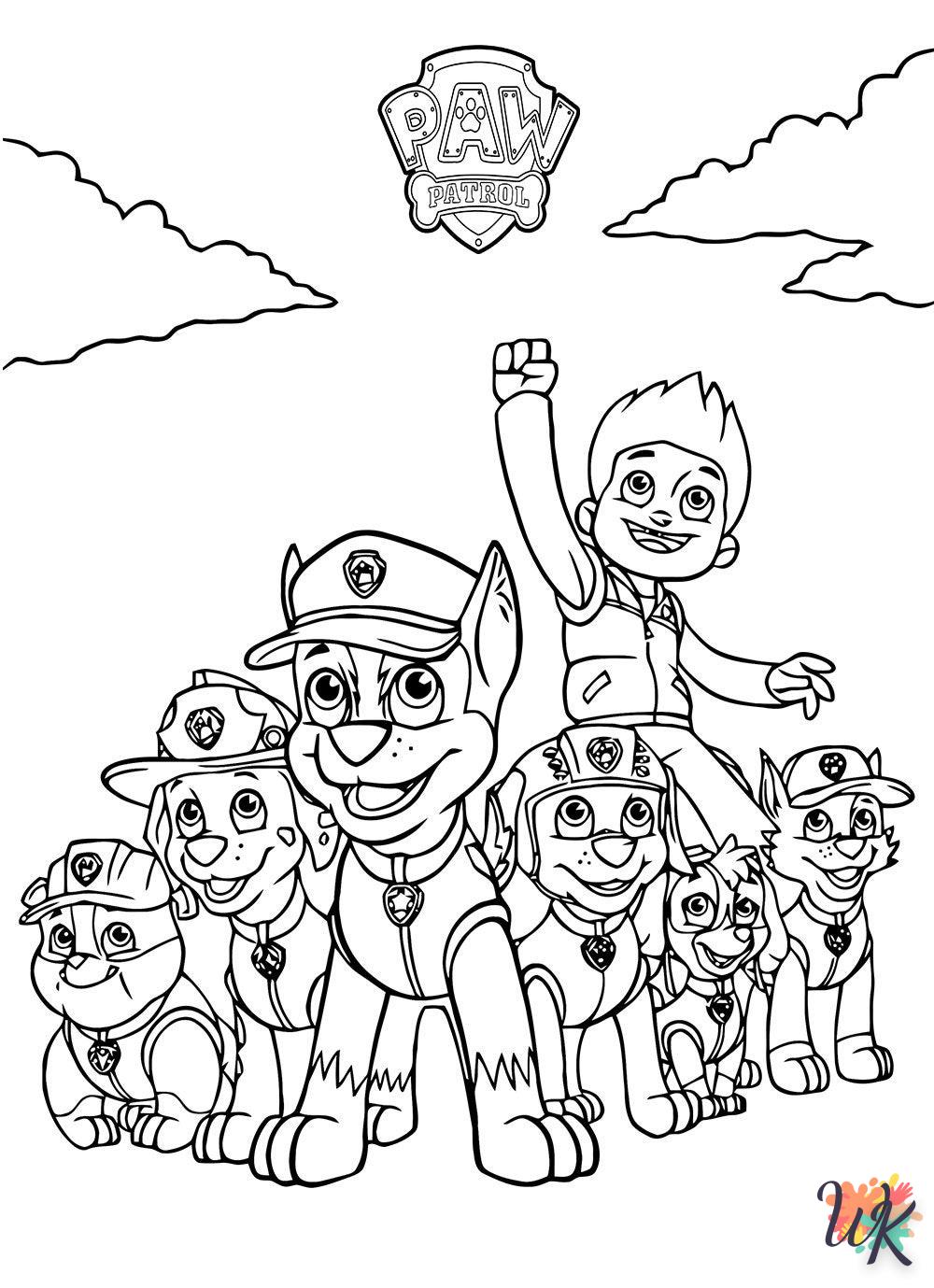 free printable Paw Patrol coloring pages for adults