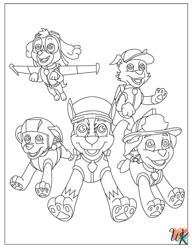 free full size printable Paw Patrol coloring pages for adults pdf