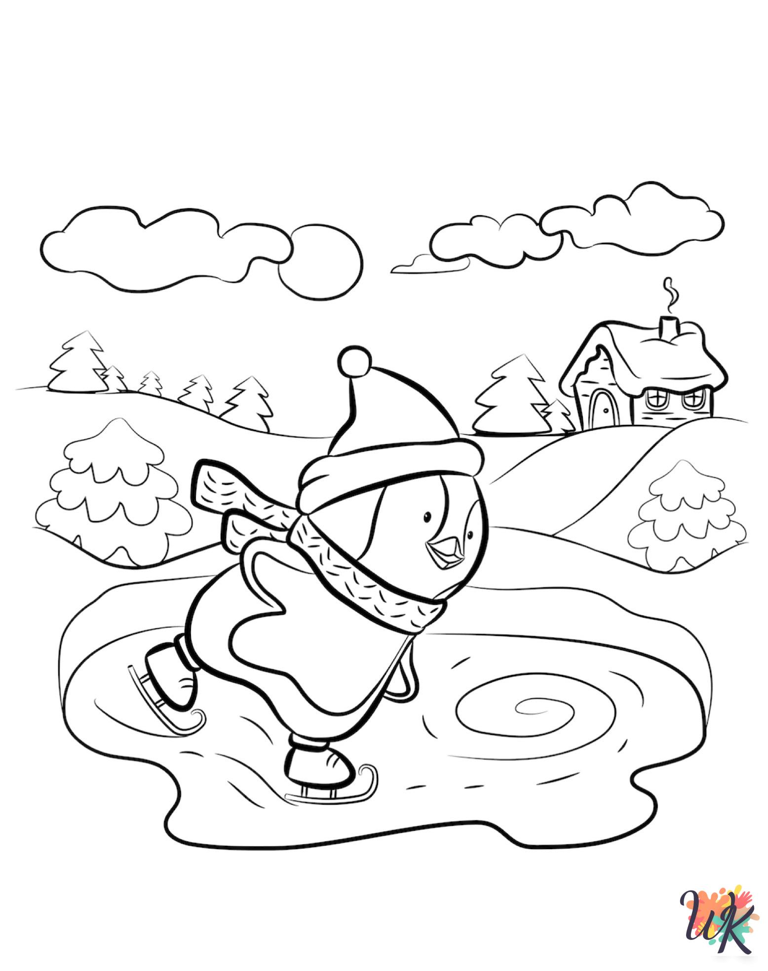 easy Penguin coloring pages 1