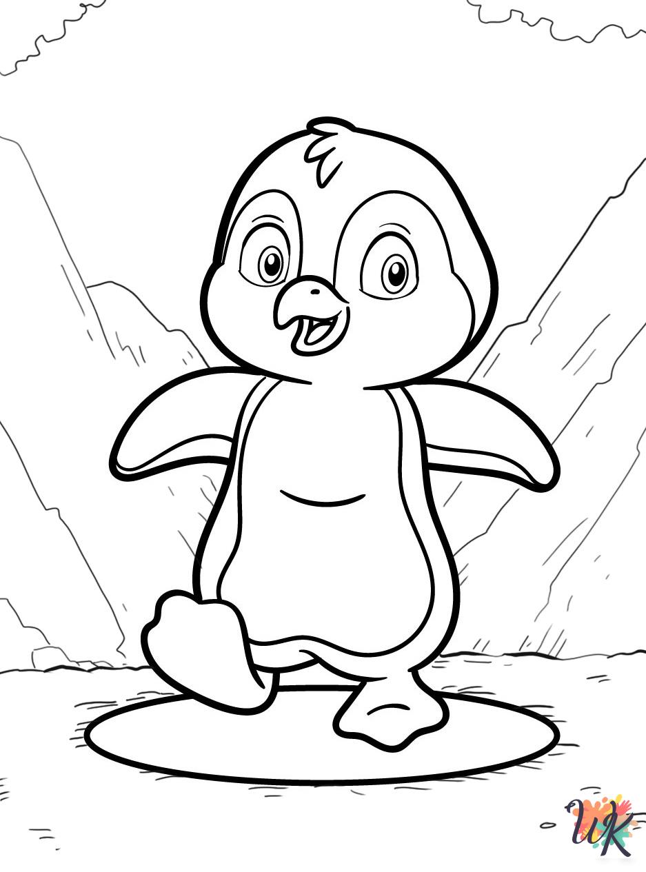 Penguin coloring pages for adults