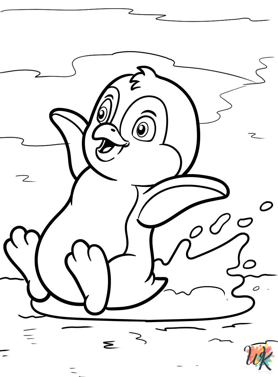 free Penguin tree coloring pages