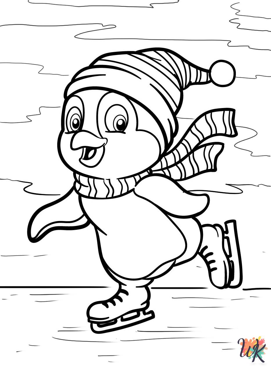 free Penguin tree coloring pages