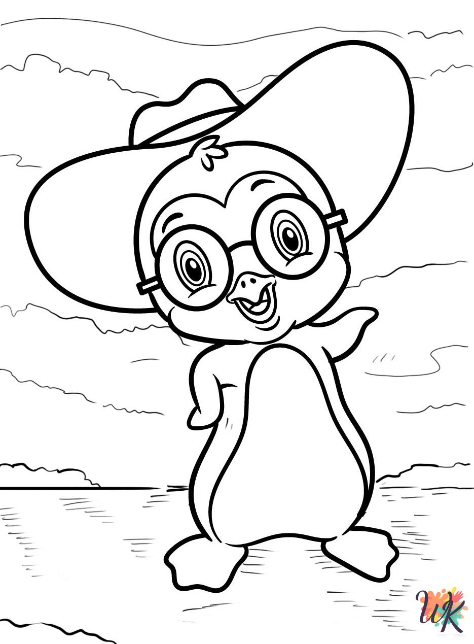 detailed Penguin coloring pages
