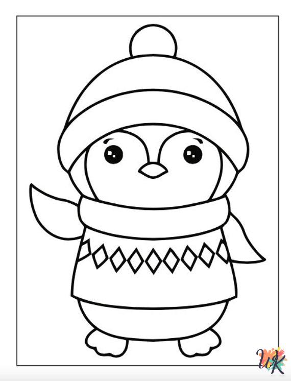 Penguin decorations coloring pages