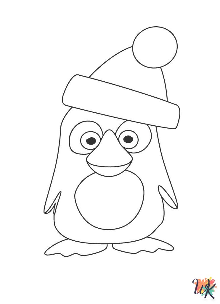free full size printable Penguin coloring pages for adults pdf