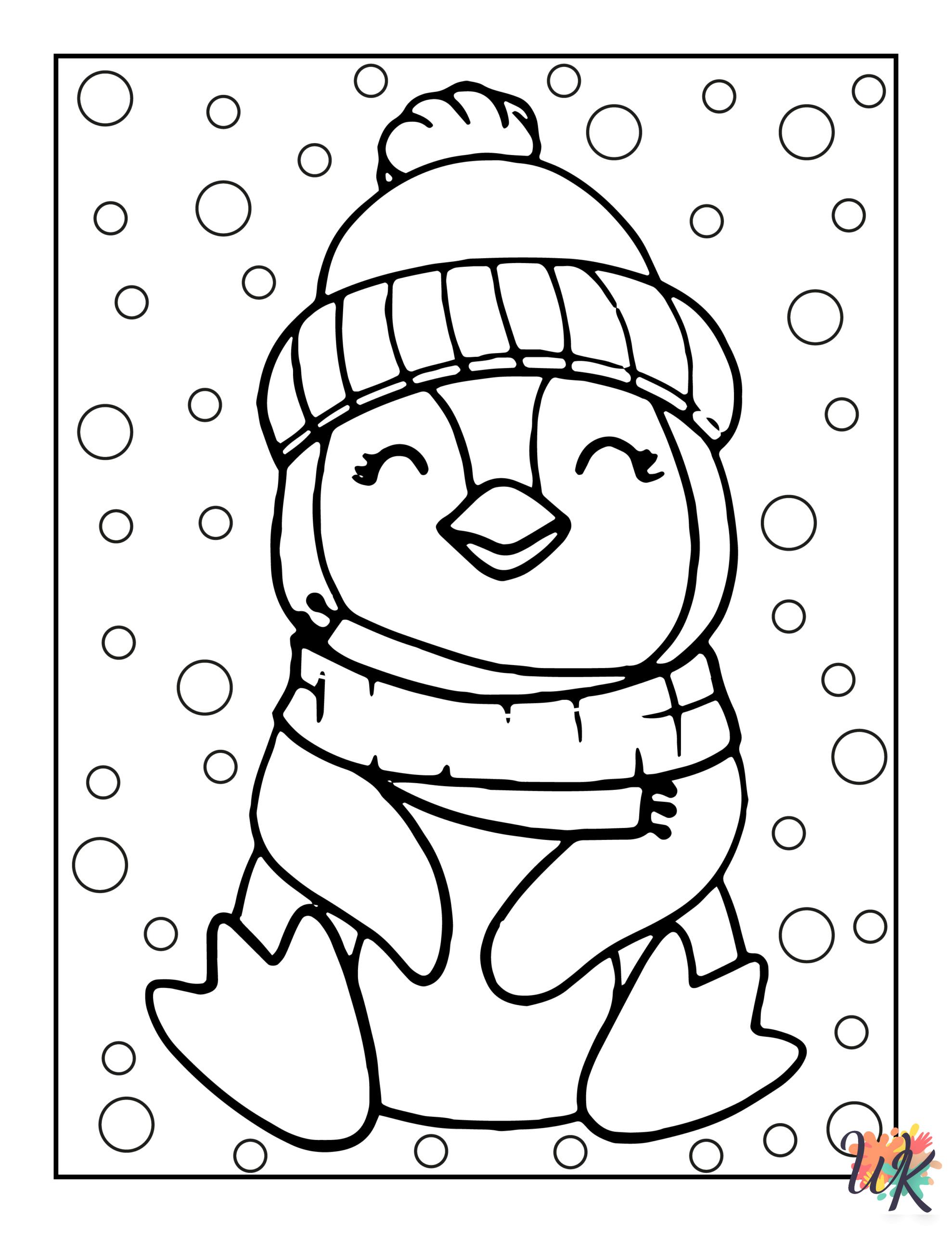 detailed Penguin coloring pages for adults