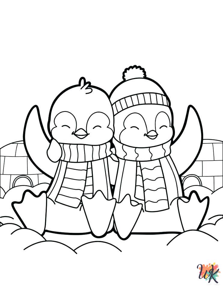 Penguin free coloring pages