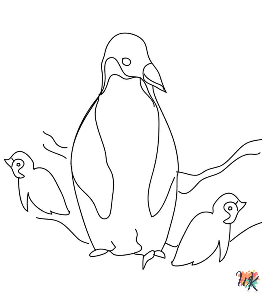 Penguin themed coloring pages