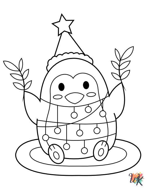 merry Penguin coloring pages 1