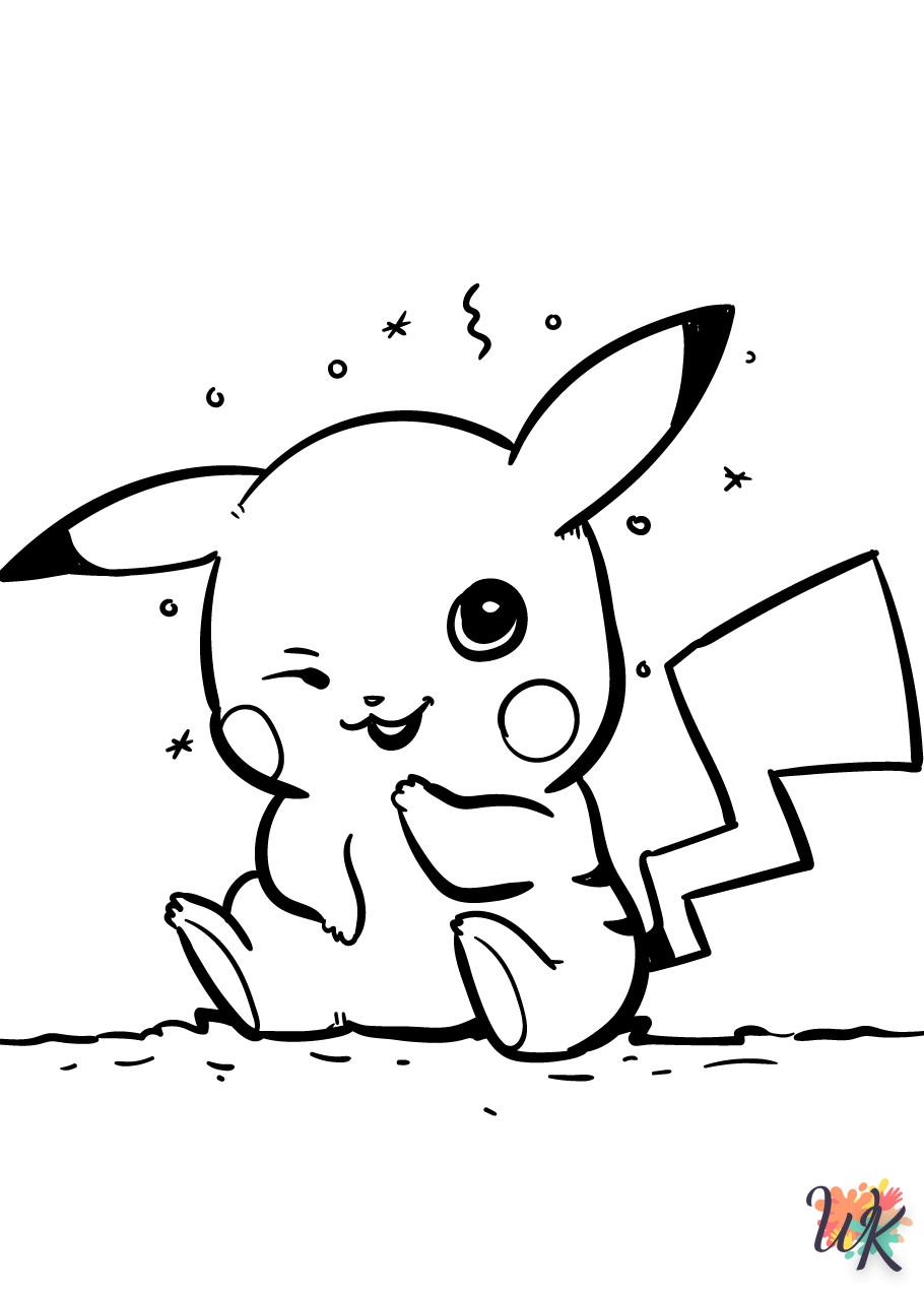 easy cute Pikachu coloring pages