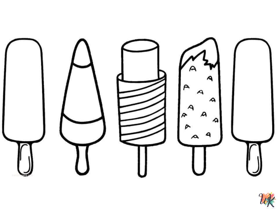 Popsicle cards coloring pages