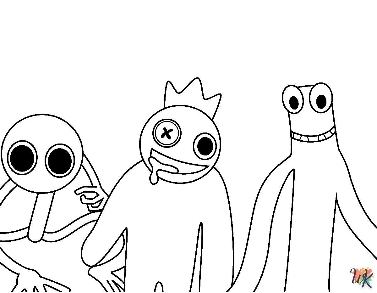 cute Rainbow Friends coloring pages