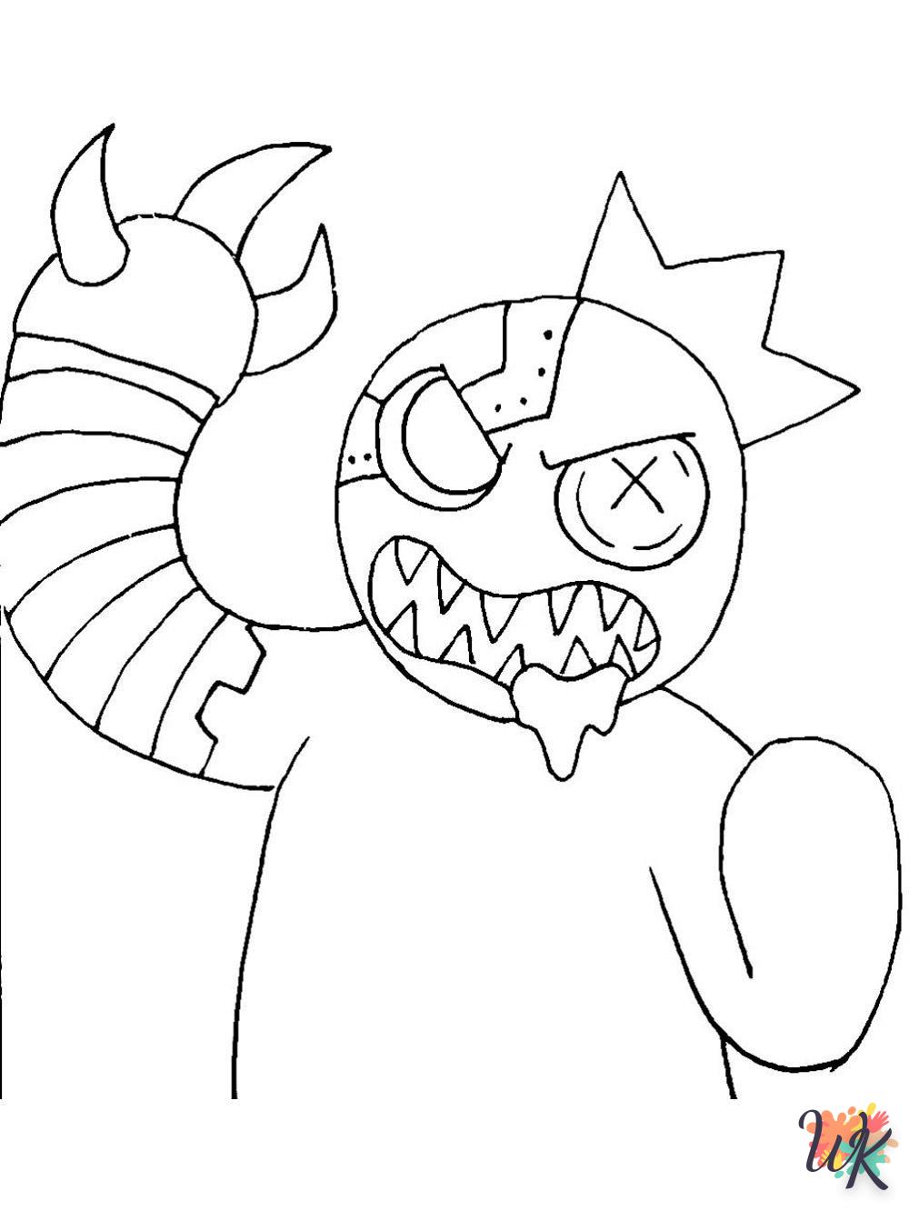 Rainbow Friends coloring pages to print