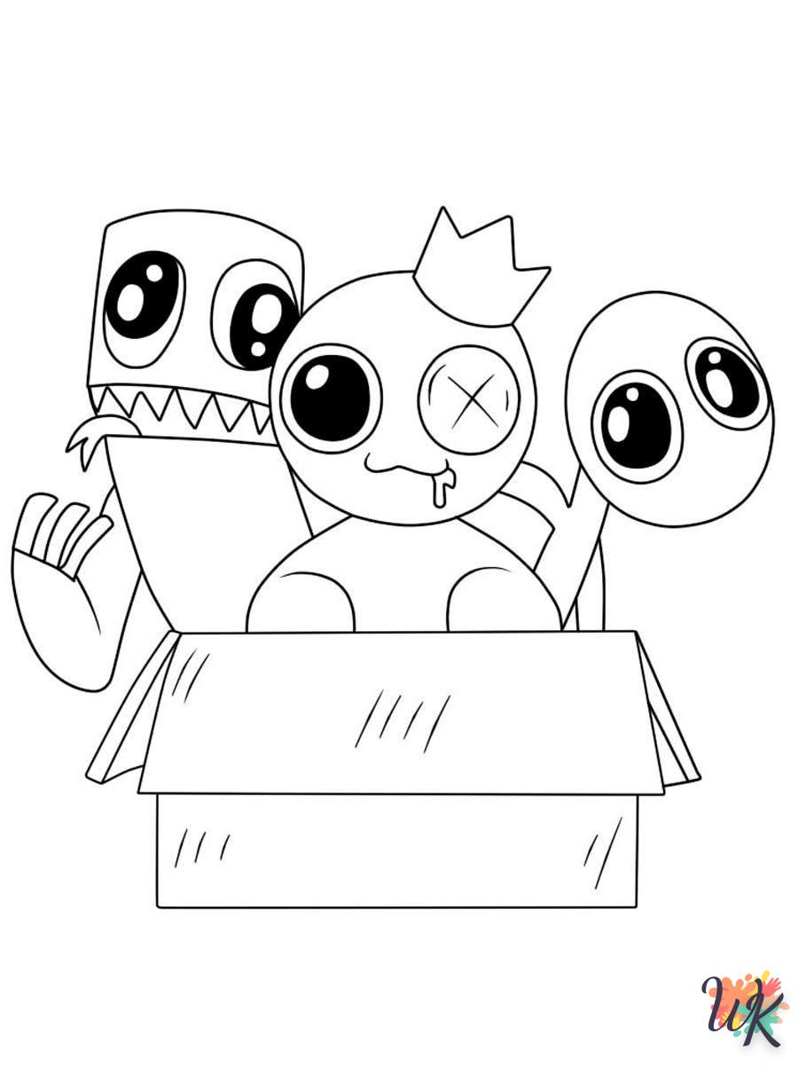 detailed Rainbow Friends coloring pages