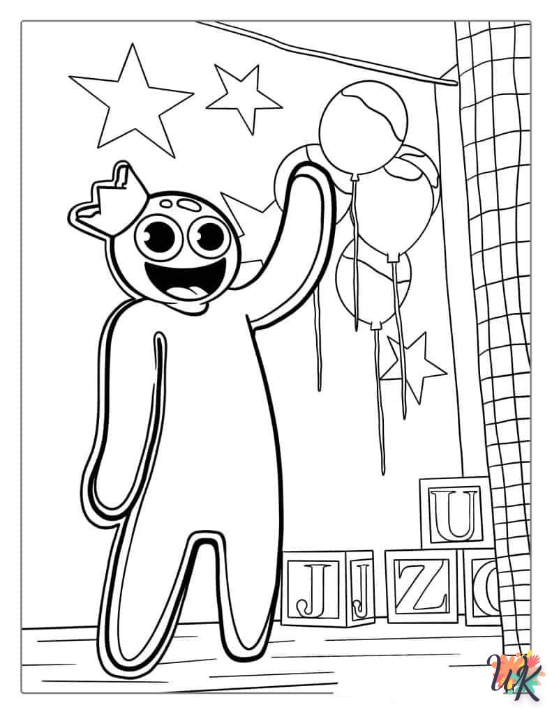Rainbow Friends coloring pages free printable