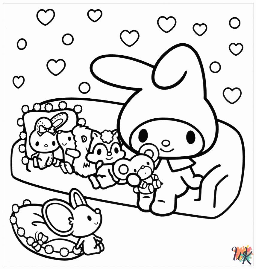 Sanrio themed coloring pages
