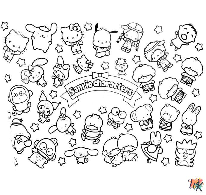 free printable Sanrio coloring pages