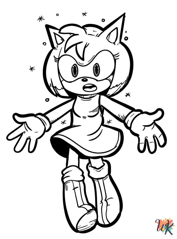 kawaii cute Sonic coloring pages