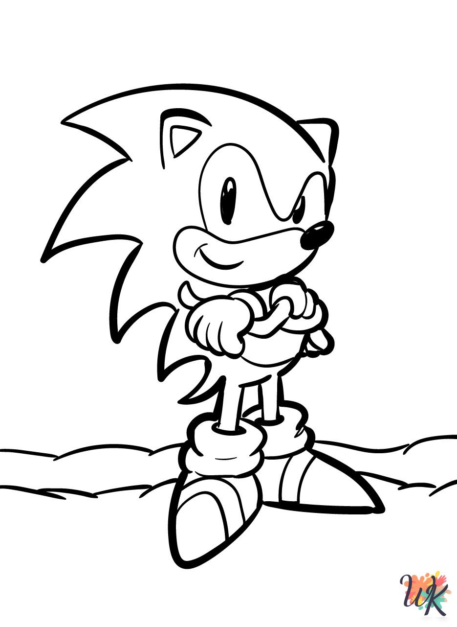 easy cute Sonic coloring pages