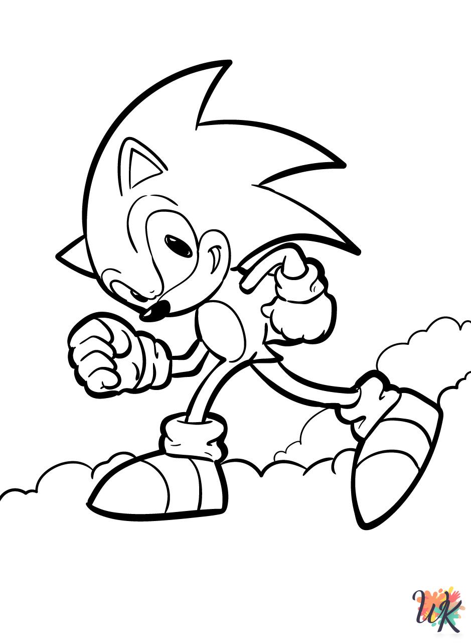 detailed Sonic coloring pages for adults