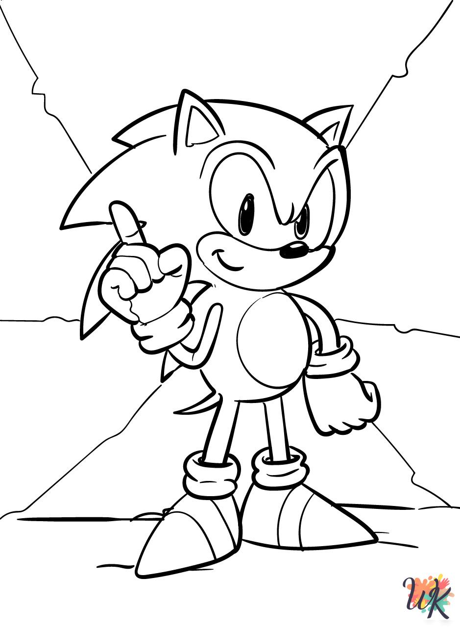 Sonic coloring pages for adults easy